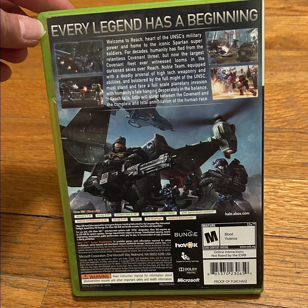 Microsoft Xbox 360 Halo: Reach Green Case with Iconic Cover Art